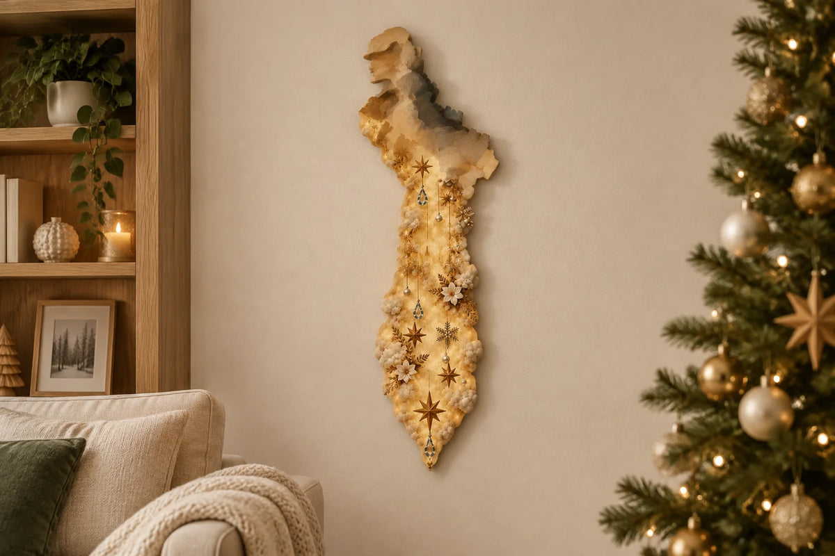 Twinkling Star Spiral Wooden Christmas Wall Decor