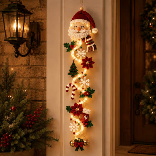 Glowing Christmas Door Hanger – light-up wooden Christmas door decoration