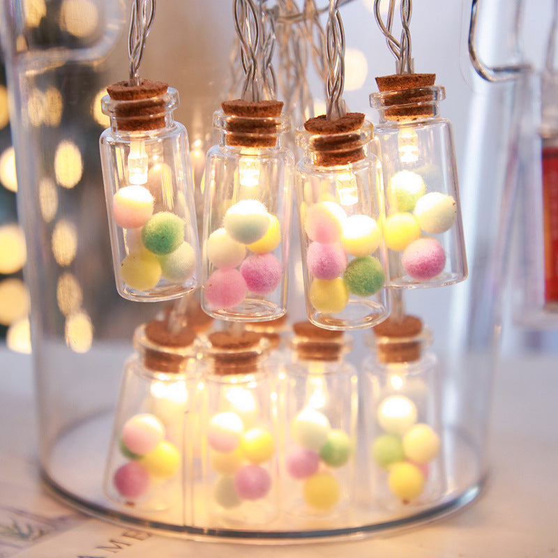 Glowing glass bottle Christmas LED string lights – fairy light decor