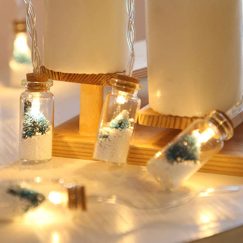 Glowing glass bottle Christmas LED string lights – fairy light decor
