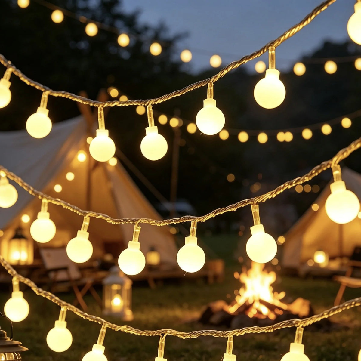 Glow-Anywhere outdoor camping LED string light – USB camping and patio lights