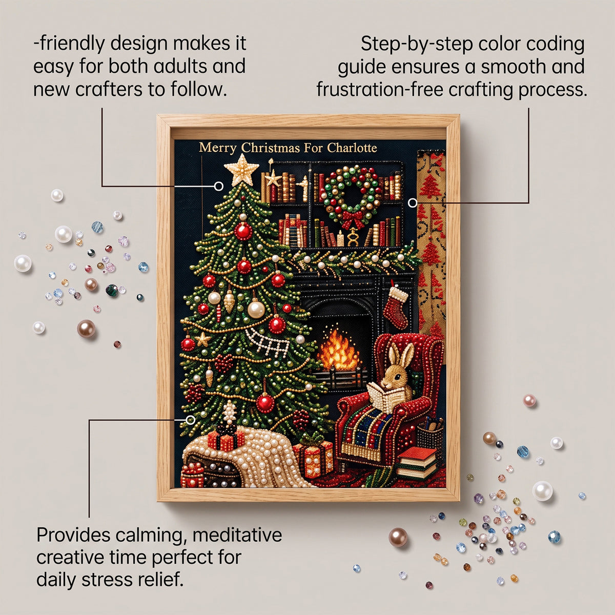 3D diamond art Christmas décor kit – DIY diamond painting holiday craft