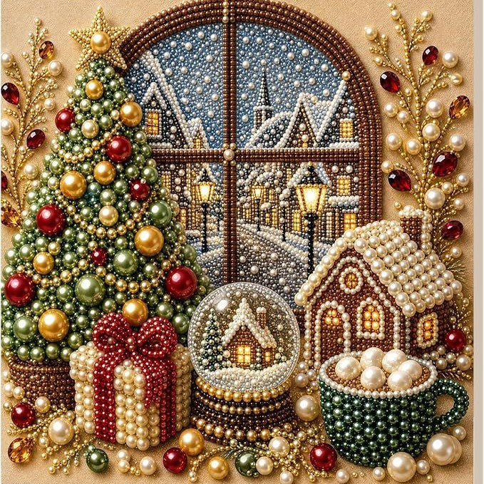 Sparkling angel bell Christmas diamond painting kit – DIY holiday craft