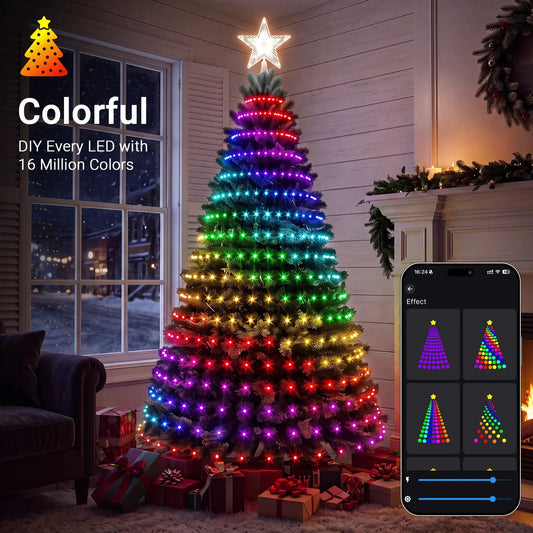 Smart remote Christmas tree LED lights – programmable USB string lights