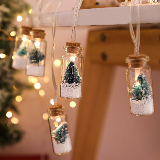 Glowing glass bottle Christmas LED string lights – fairy light decor