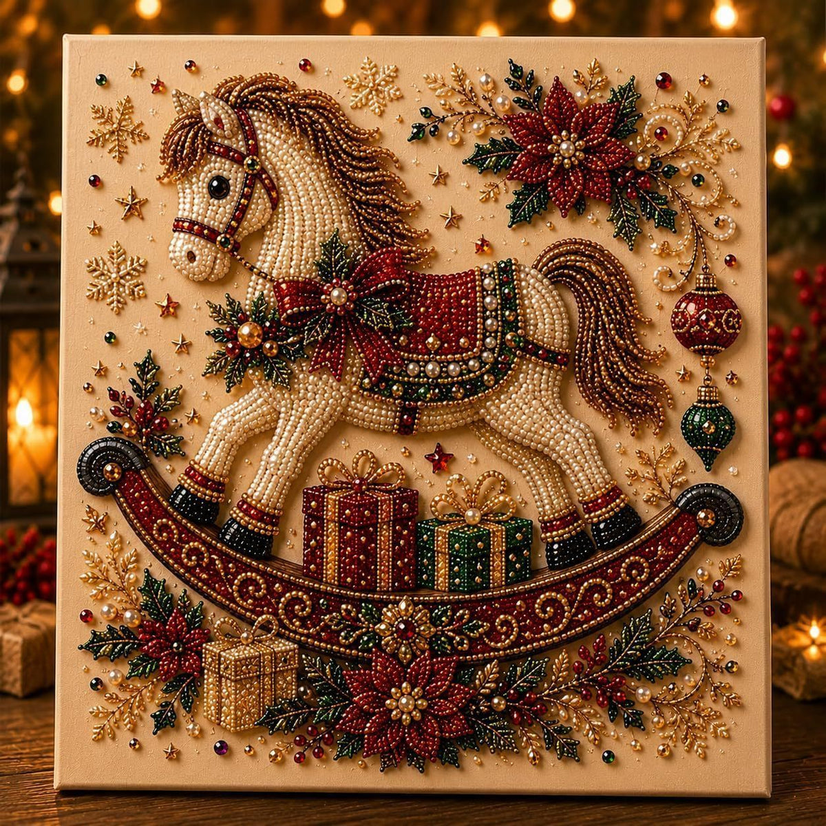 Sparkling angel bell Christmas diamond painting kit – DIY holiday craft