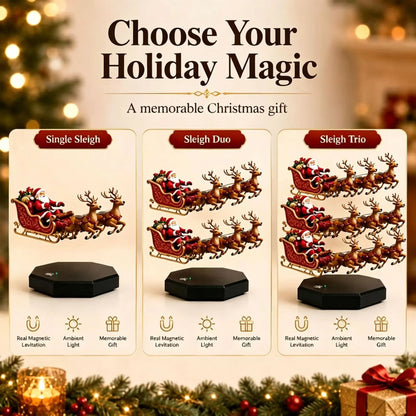 Santa's magical levitating sleigh Christmas decoration – floating holiday display