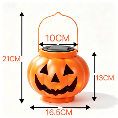Glowing pumpkin solar lantern – Halloween garden decor