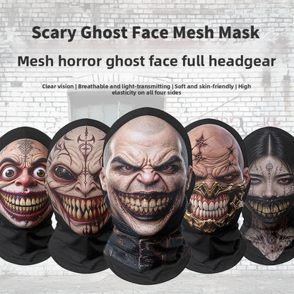 Terrifying full-head Halloween mesh mask – scary Halloween costume mask