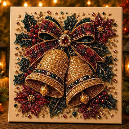 Sparkling angel bell Christmas diamond painting kit – DIY holiday craft