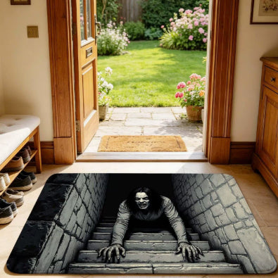 Creepy 3D illusion Halloween door mat – spooky welcome mat