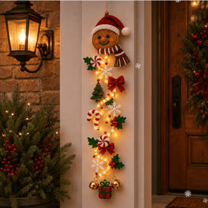 Glowing Christmas Door Hanger – light-up wooden Christmas door decoration