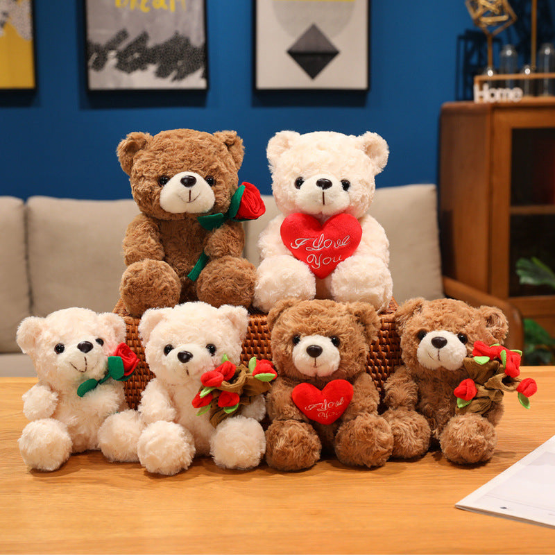 Rose teddy bear – cuddly gift bear with roses