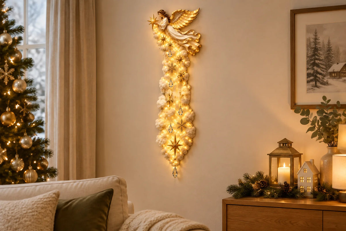 Twinkling Star Spiral Wooden Christmas Wall Decor