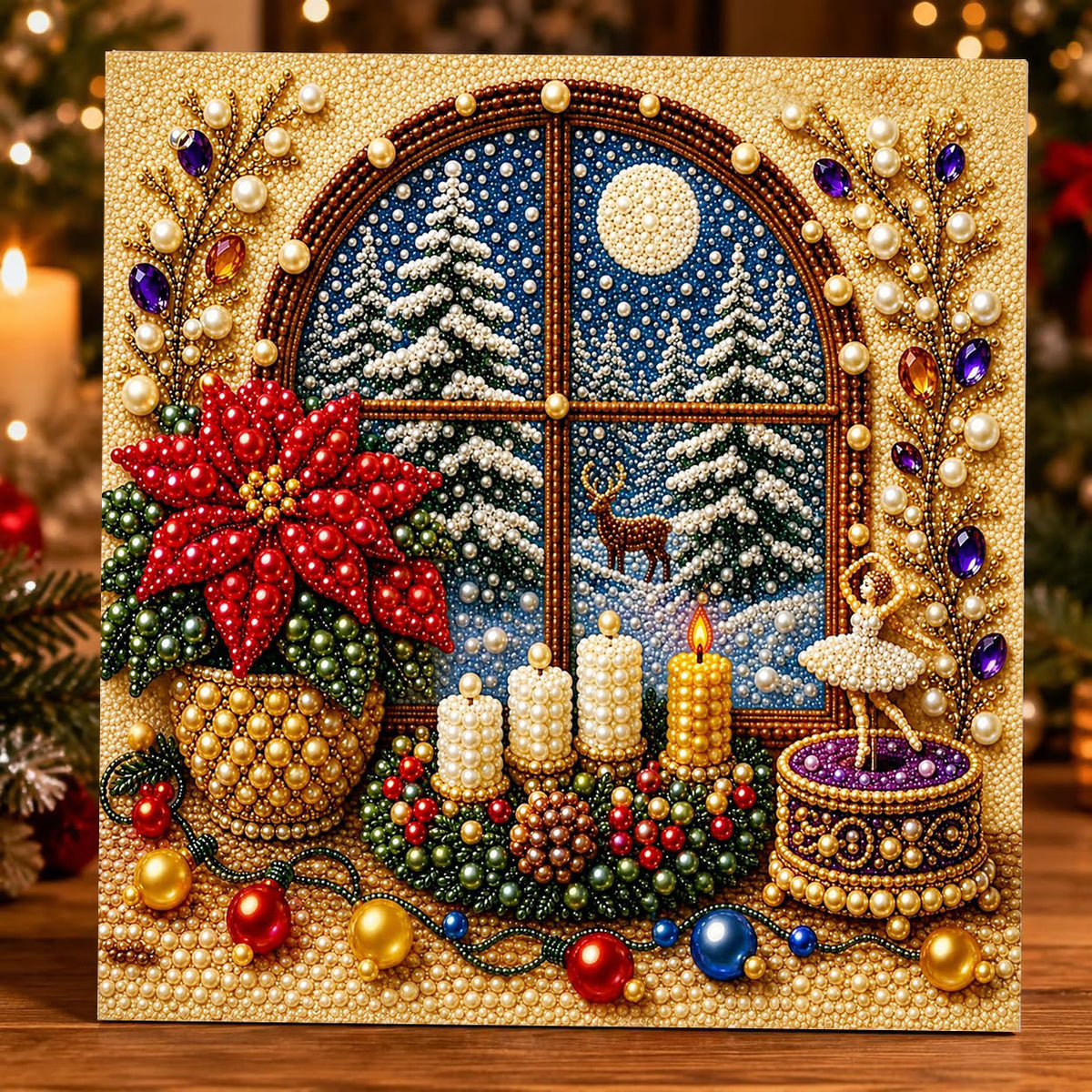 Sparkling angel bell Christmas diamond painting kit – DIY holiday craft