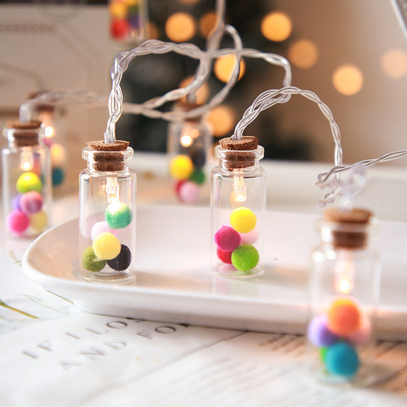 Glowing glass bottle Christmas LED string lights – fairy light decor