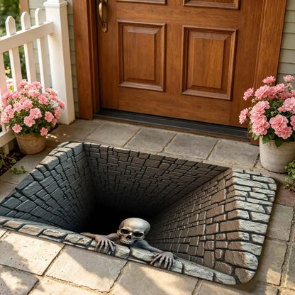 Creepy 3D illusion Halloween door mat – spooky welcome mat