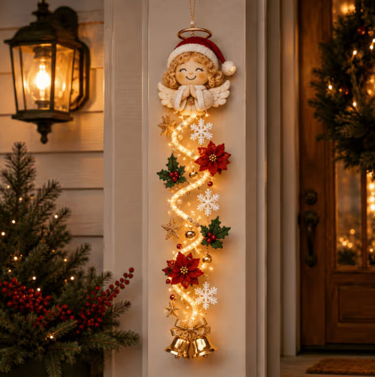 Glowing Christmas Door Hanger – light-up wooden Christmas door decoration