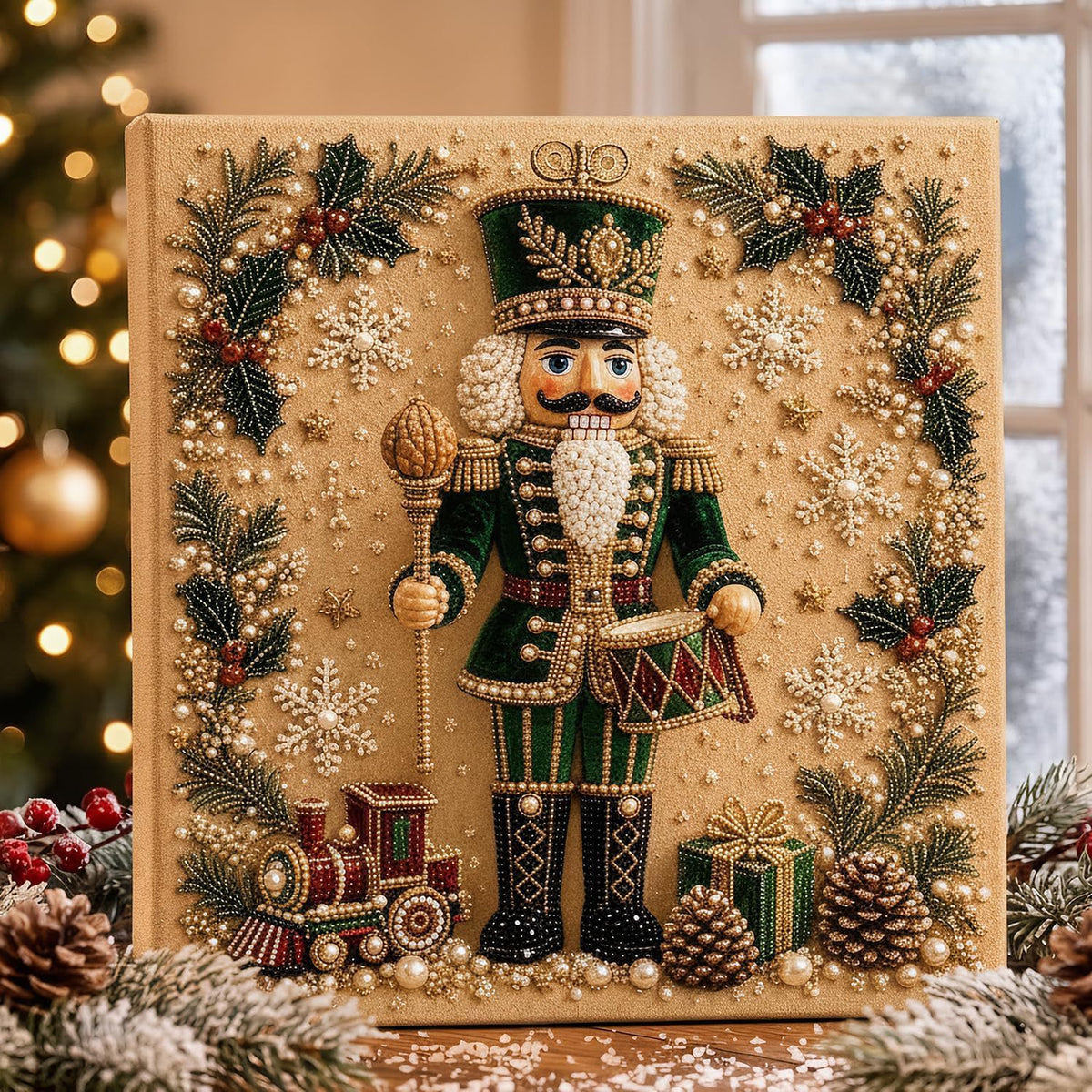 Sparkling angel bell Christmas diamond painting kit – DIY holiday craft
