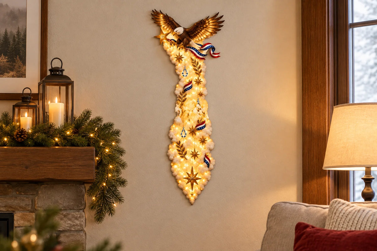 Twinkling Star Spiral Wooden Christmas Wall Decor