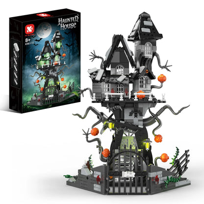 Haunted pumpkin mansion Halloween building block set – 598-piece kit