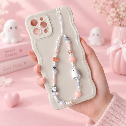 Pumpkin skull beaded Halloween phone charm chain