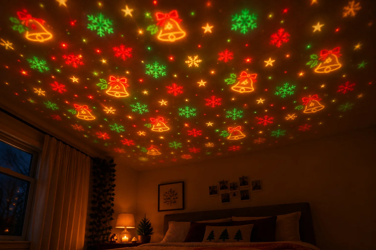 USB Christmas tree projection light – indoor holiday projector lamp