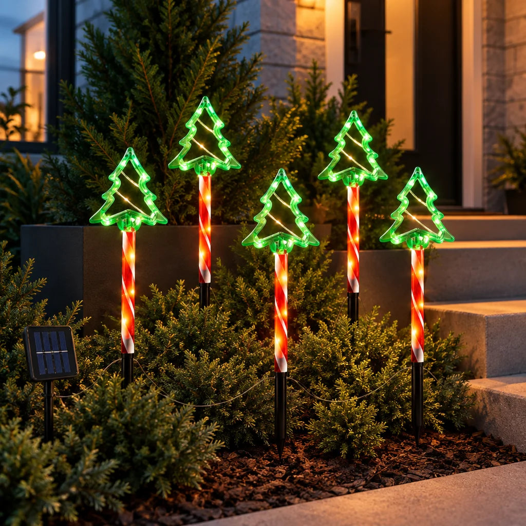 Solar Christmas lights – outdoor holiday yard stake lights