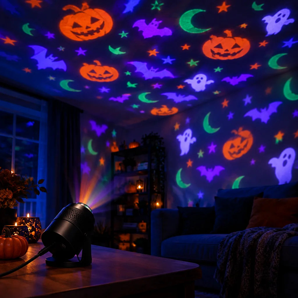 Starry Night LED Projector Light – Christmas & Halloween Modes