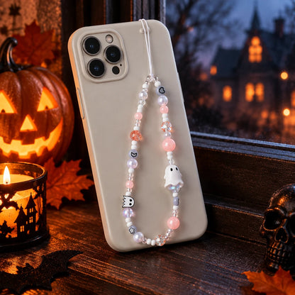 Pumpkin skull beaded Halloween phone charm chain