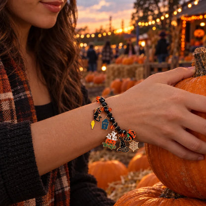 Witchy gold chain Halloween charm bracelet