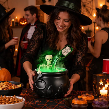 Flame witch cauldron bucket Halloween decoration