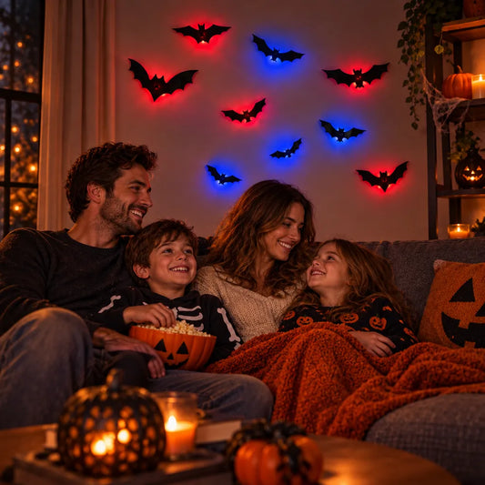 Spooky 3D LED bat wall light set – Halloween wall decor