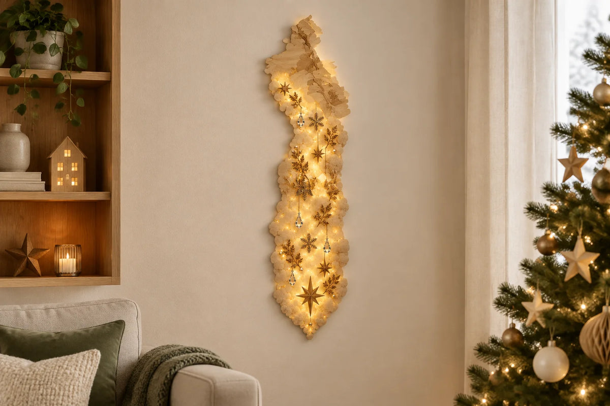 Twinkling Star Spiral Wooden Christmas Wall Decor