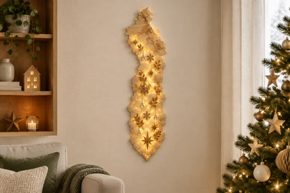 Twinkling Star Spiral Wooden Christmas Wall Decor
