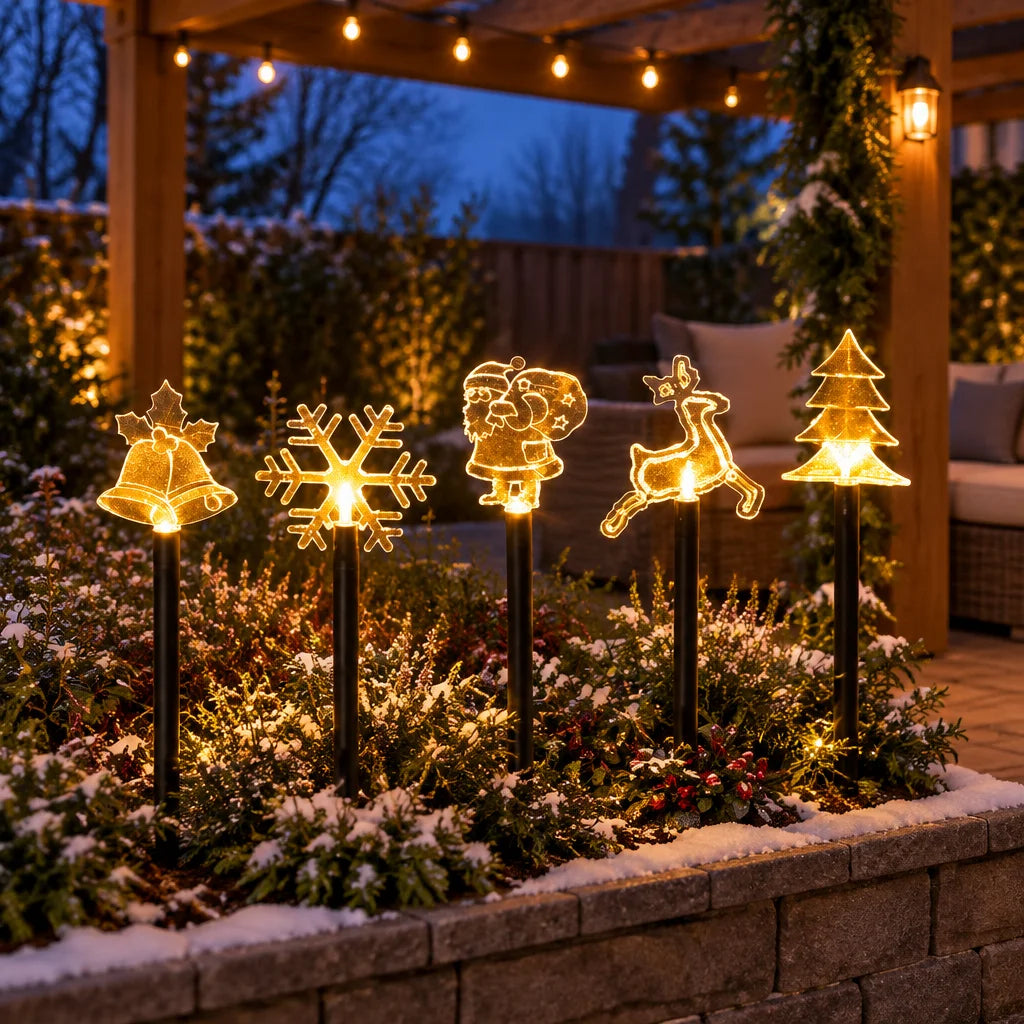 Solar Christmas lights – outdoor holiday yard stake lights