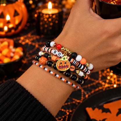 Spooky Charm Halloween Beaded Bracelet
