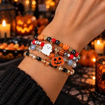 Spooky Charm Halloween Beaded Bracelet
