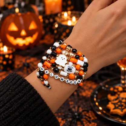 Spooky Charm Halloween Beaded Bracelet