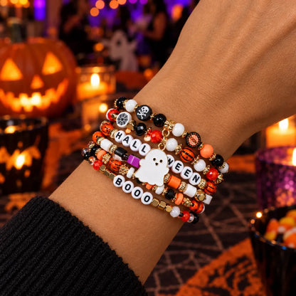 Spooky Charm Halloween Beaded Bracelet