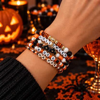 Spooky Charm Halloween Beaded Bracelet