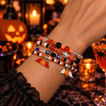 Spooky Charm Halloween Beaded Bracelet
