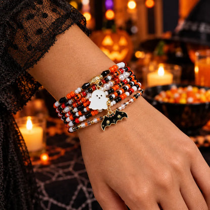 Spooky Charm Halloween Beaded Bracelet