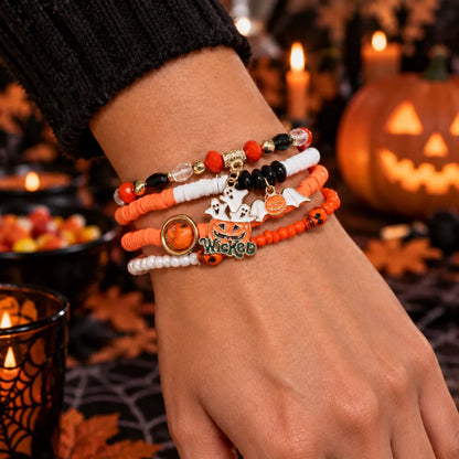 Spooky Charm Halloween Beaded Bracelet