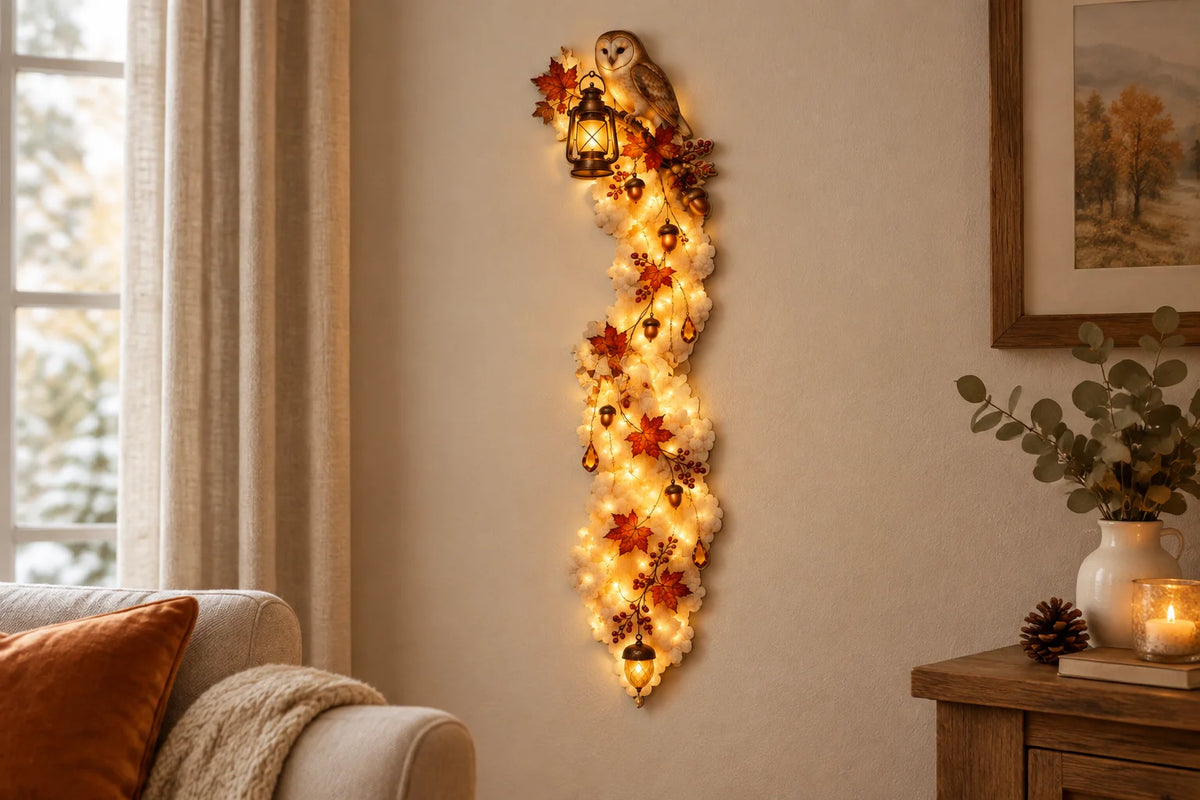 Twinkling Star Spiral Wooden Christmas Wall Decor