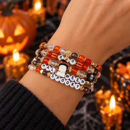 Spooky Charm Halloween Beaded Bracelet