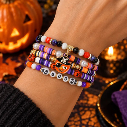 Spooky Charm Halloween Beaded Bracelet