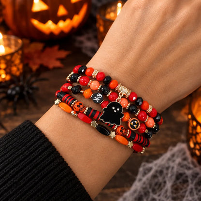 Spooky Charm Halloween Beaded Bracelet
