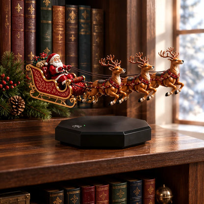 Santa's magical levitating sleigh Christmas decoration – floating holiday display