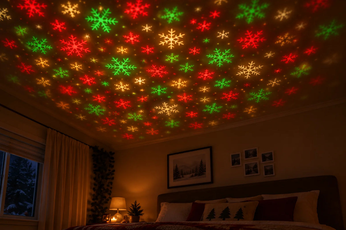 USB Christmas tree projection light – indoor holiday projector lamp